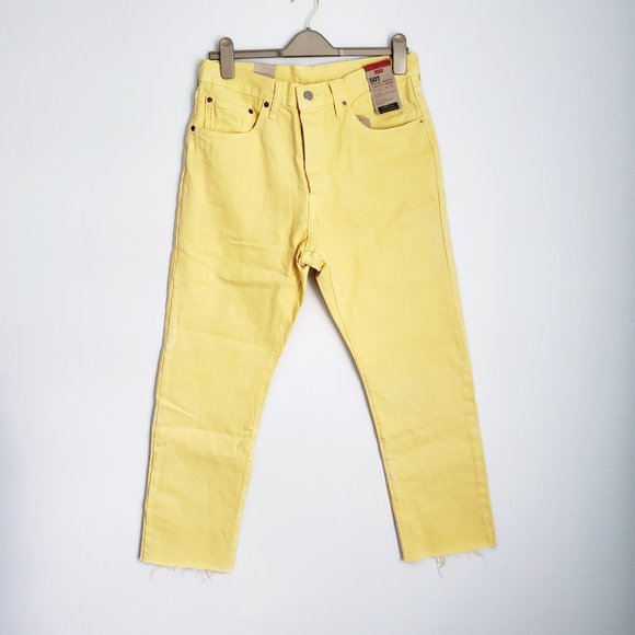 LEVI'S 501 Original Cropped Cutoff Jeans Buttonfly Coastal cowgirl festival Boho - Picture 3 of 10